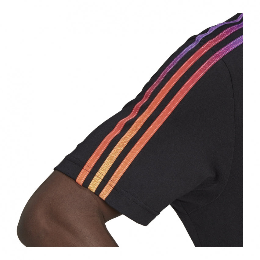 New Arrival Adidas Original 3-STRIPES TEE Men - BLACK/MULTICOLOR