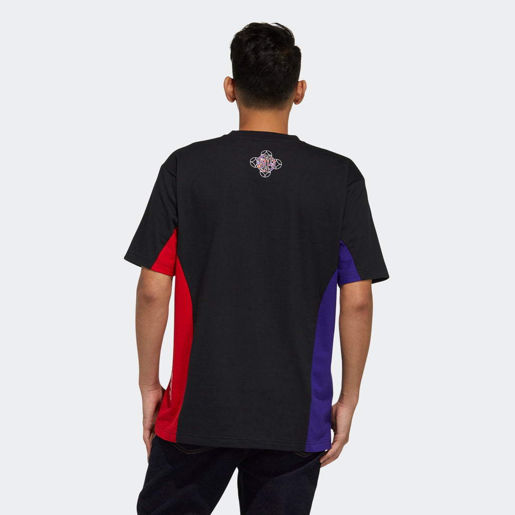 New Arrival Adidas Original CNYN TAPE  TEE Men - BLACK PURPLE