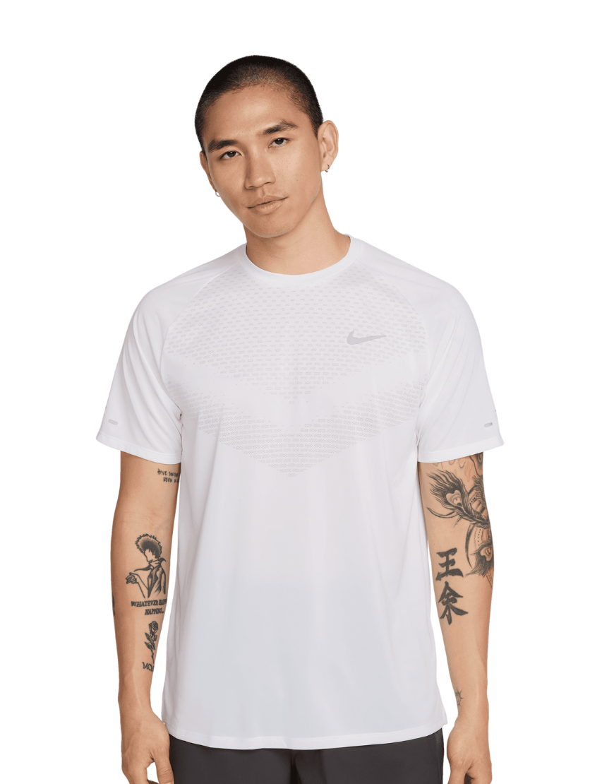 Top Seller Men's Dri-FIT ADV Short-Sleeve Stride Running Top :White | Reflective Silver