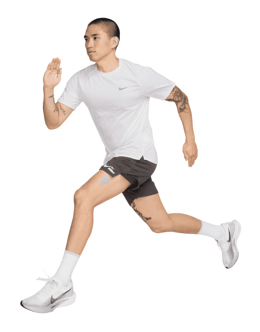Top Seller Men's Dri-FIT ADV Short-Sleeve Stride Running Top :White | Reflective Silver