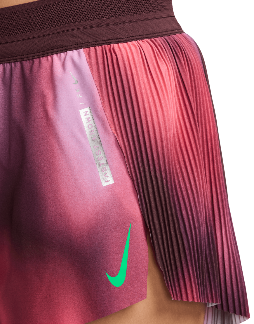 Top Seller Women's DriFIT Aeroswift Faith Kipyegon Running Shorts :Rush Fuchsia | Green Shock