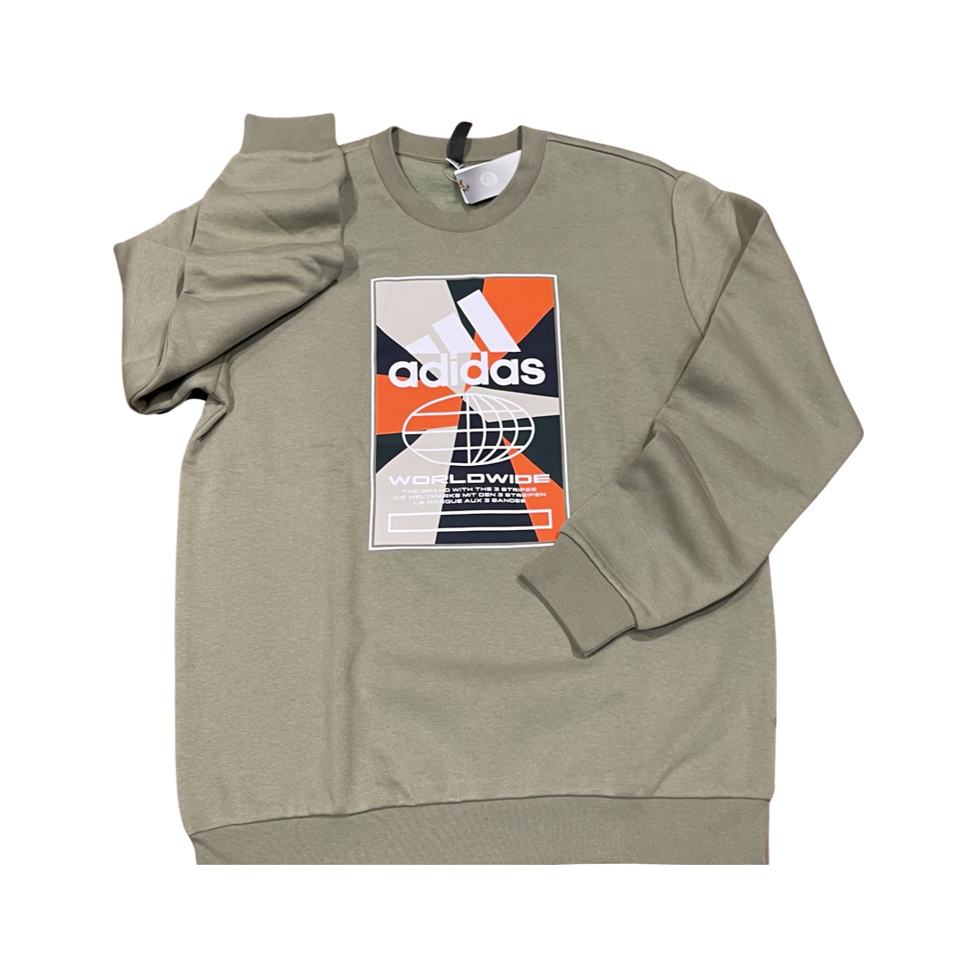 New Arrival Adidas Original M BOS BOX  CREW SWEATSHIRTS Men - ORBIT GREEN