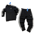 New Arrival Adidas Originals Men 3-STRIPES CREW  SWEATSUIT- BLACK WHITE